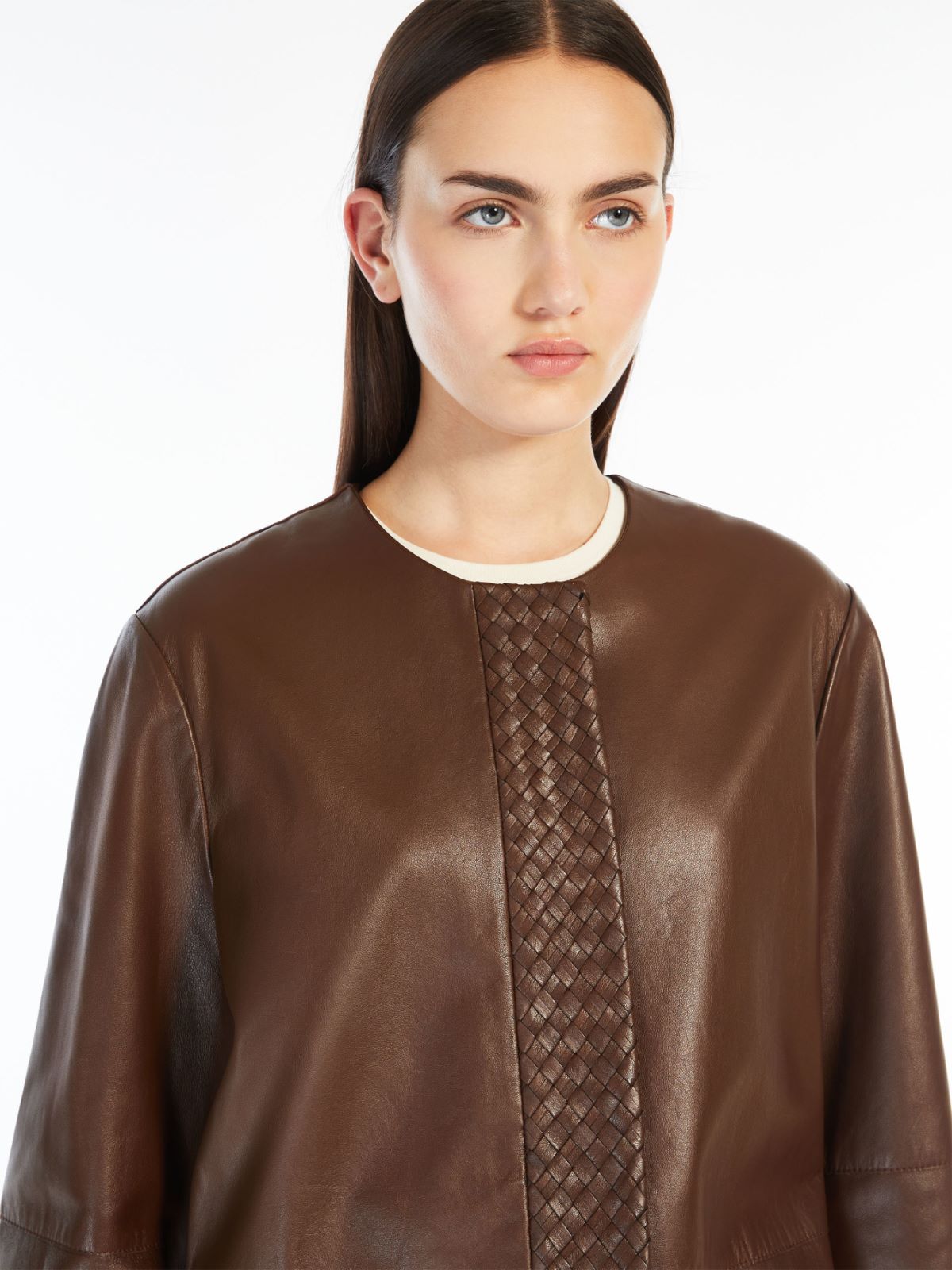 Nappa leather duster coat