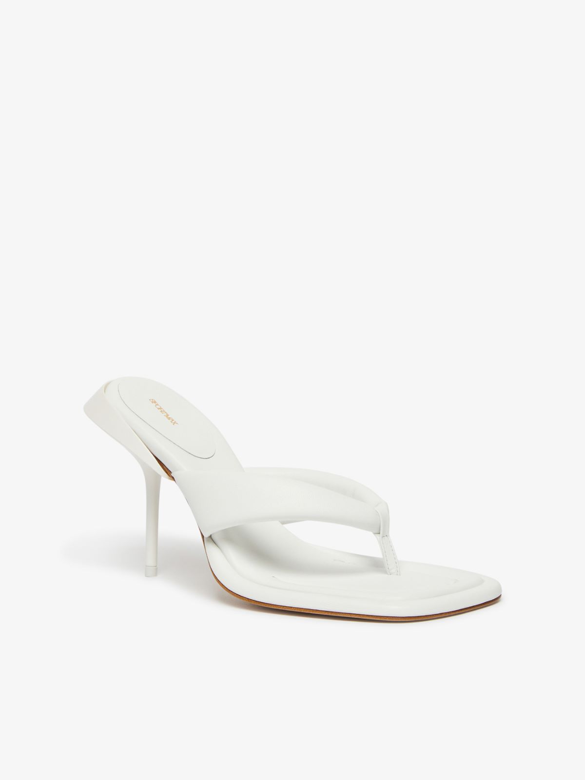 Heeled toe-post sandals