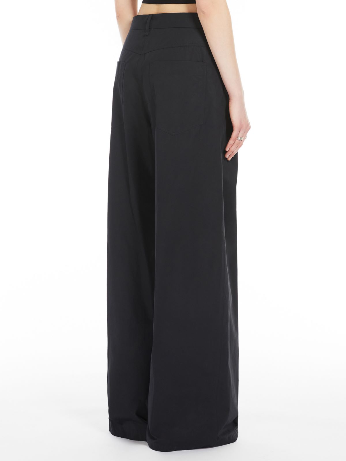 Oversized washed cotton trousers