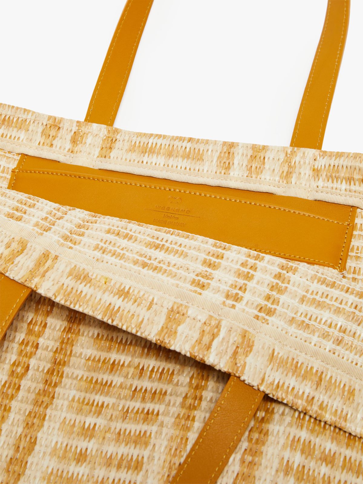 Raffia-look jacquard shopping tote