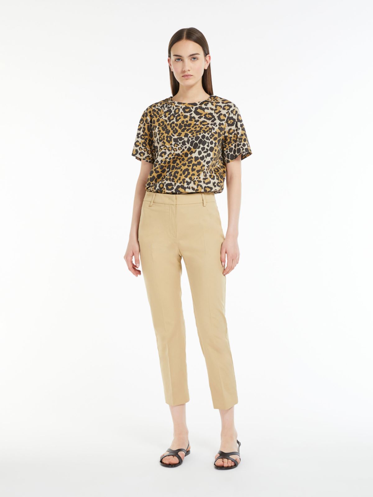Cotton gabardine trousers