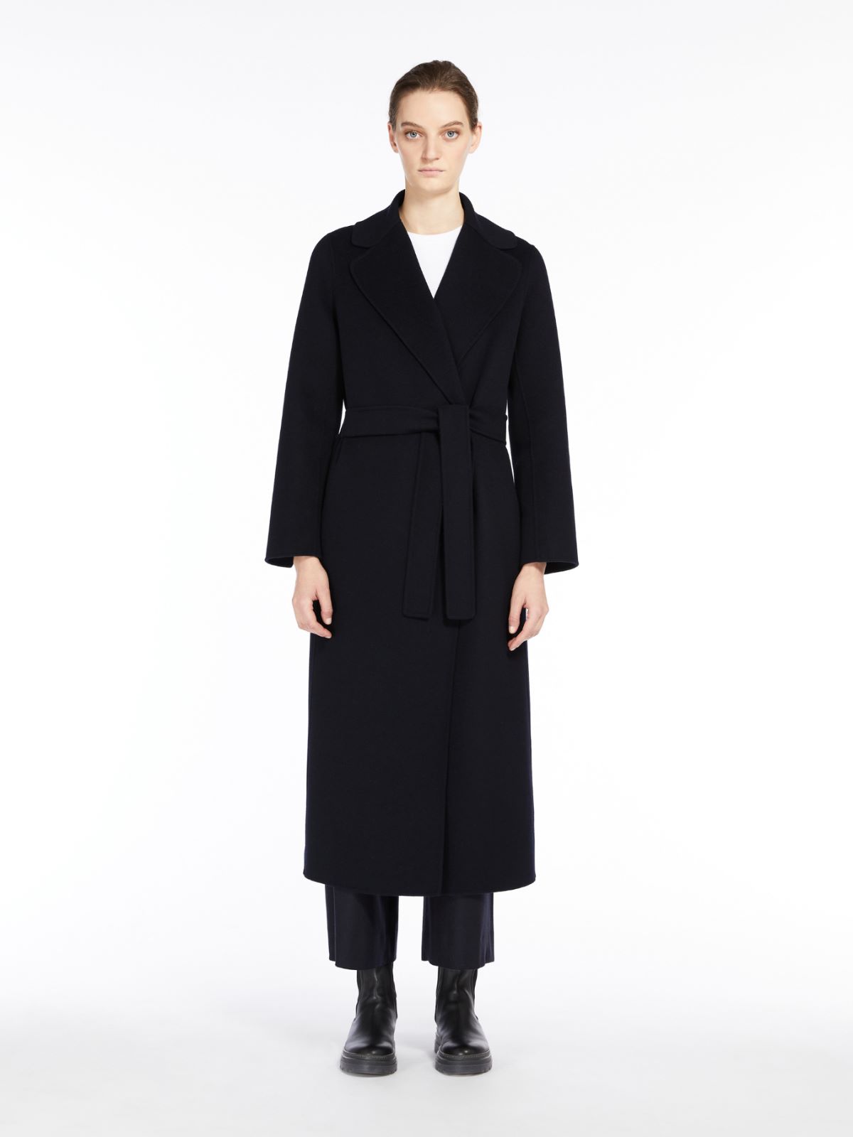 Wool coat with belt
