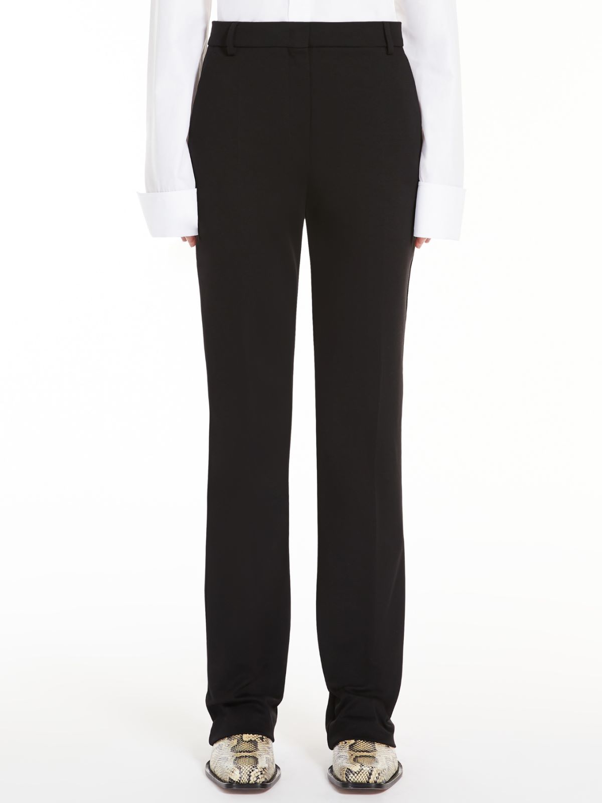Compact jersey trousers