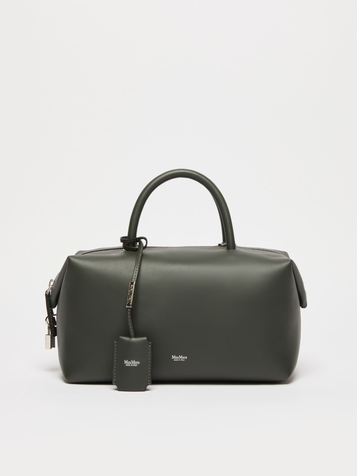 Shiny leather satchel bag