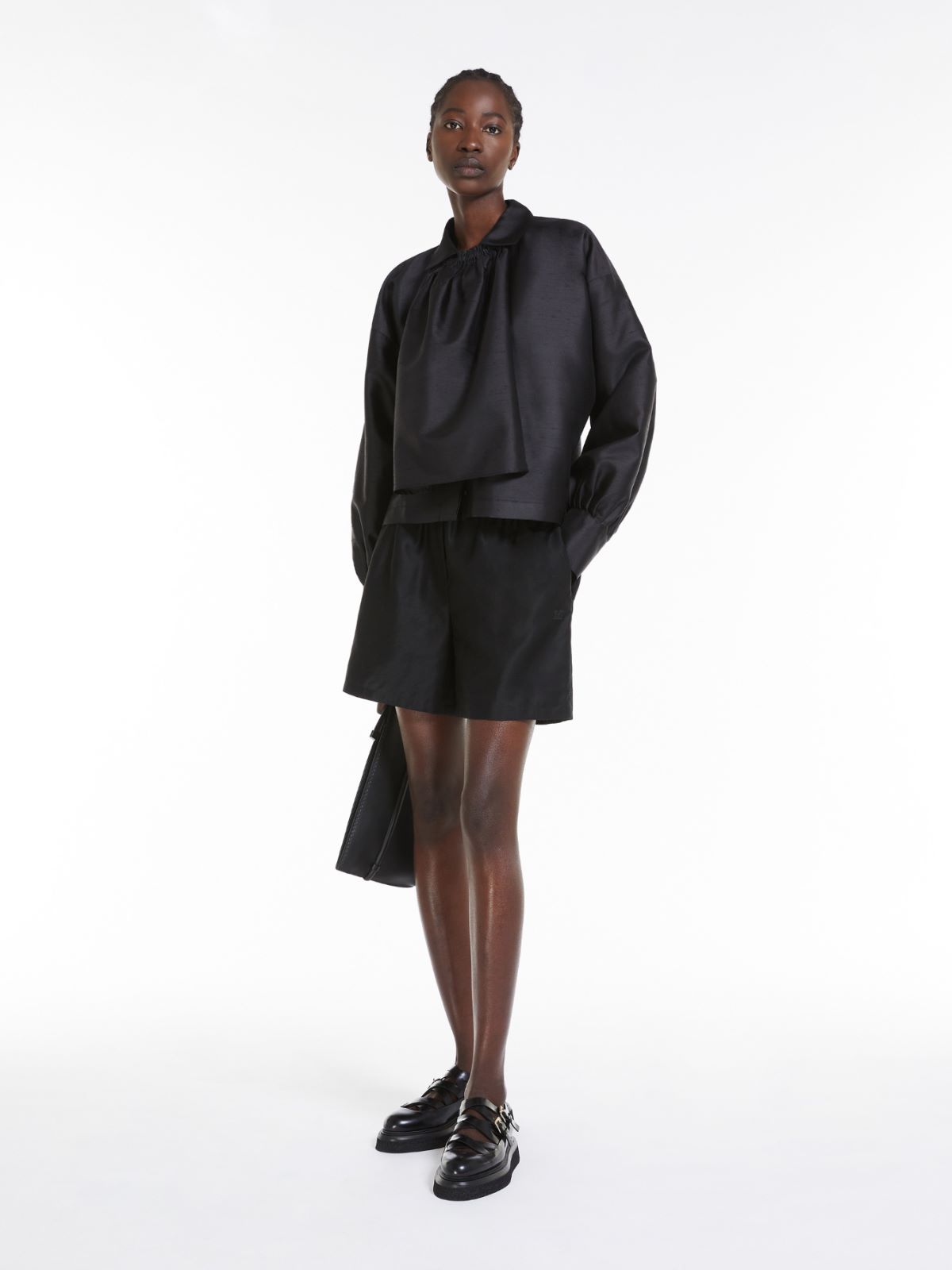 Shantung silk and cotton shirt