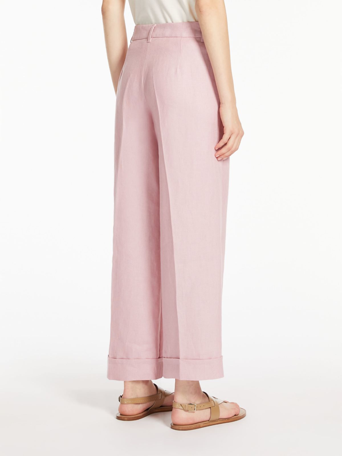 Linen canvas palazzo trousers