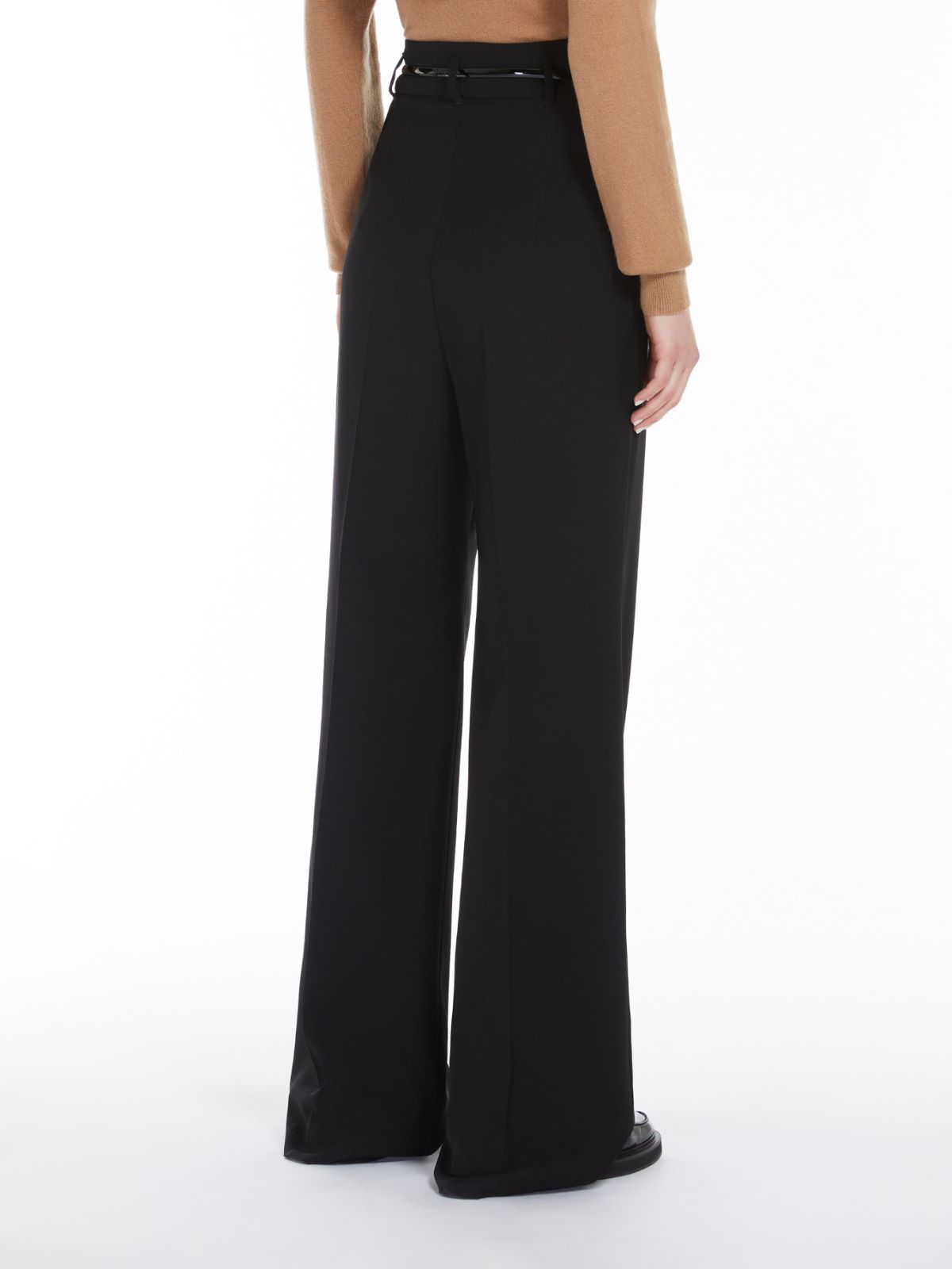 High-waisted wool trousers