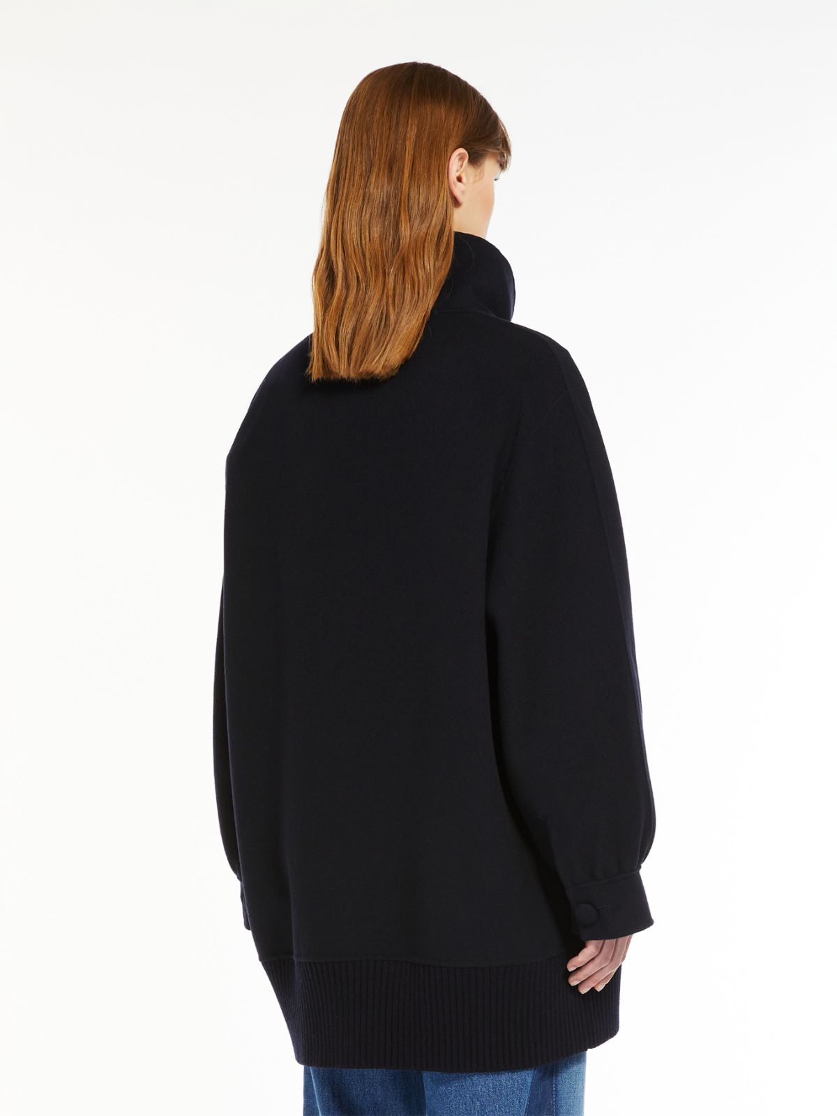 Double-faced wool bomber jacket