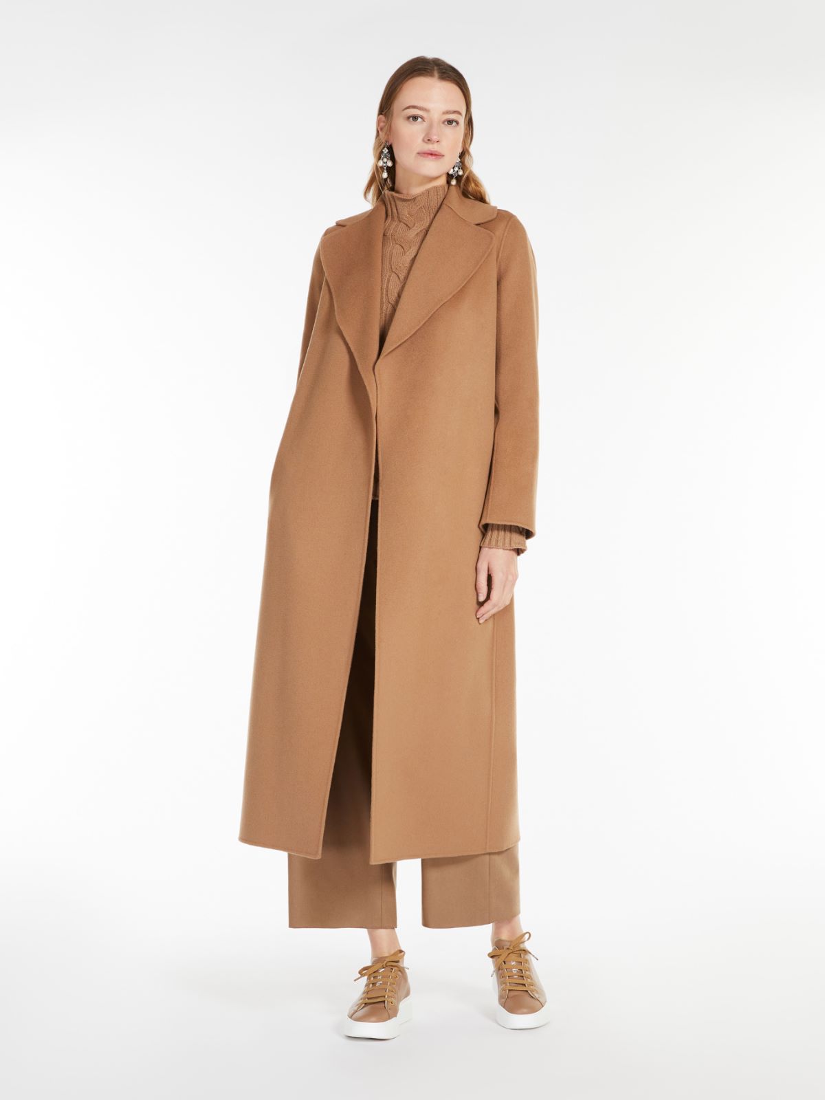 Wool coat with belt