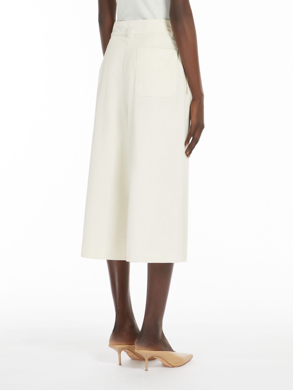 Cropped velvet trousers