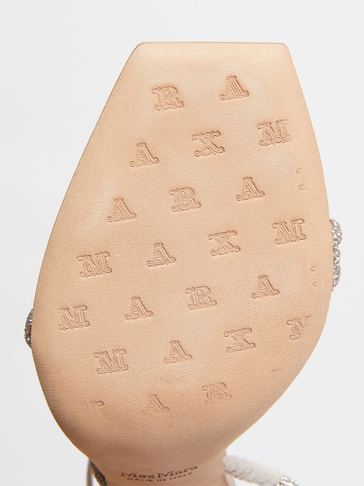 Satin and crystal sandals