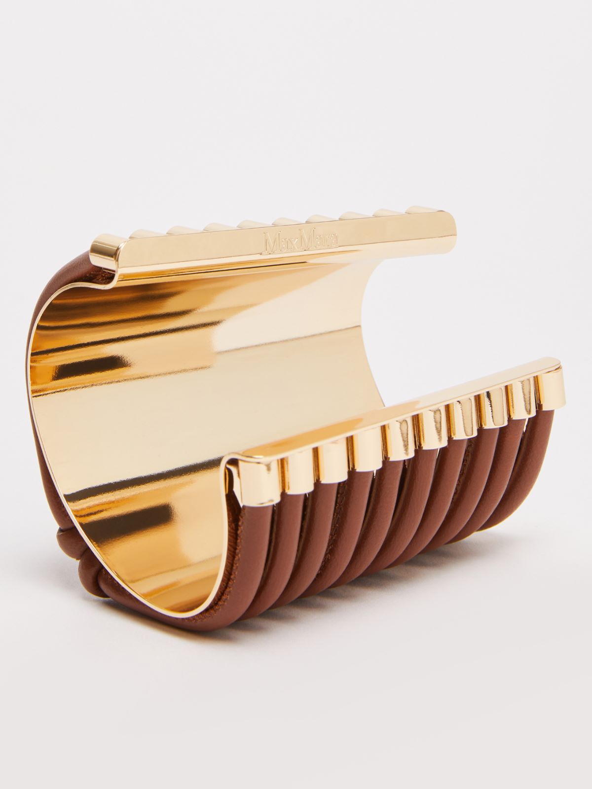 Wide leather bracelet