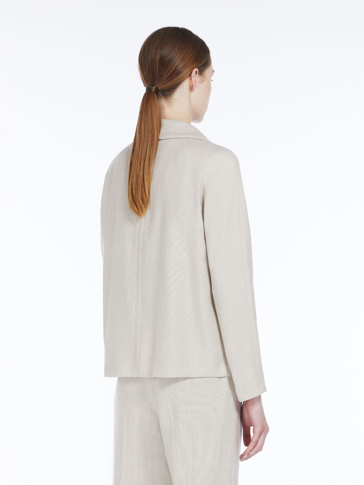 Linen and cotton basketweave jacket