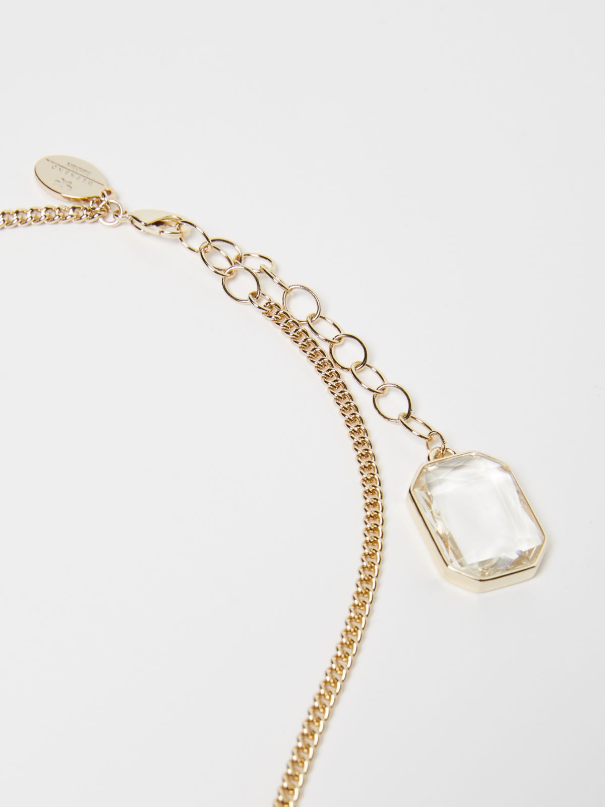 Stone-embellished double-strand necklace