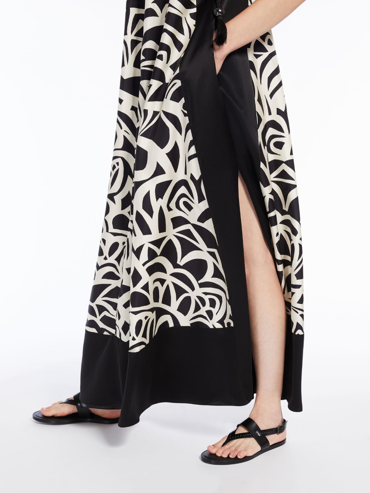 Printed silk halter neck dress