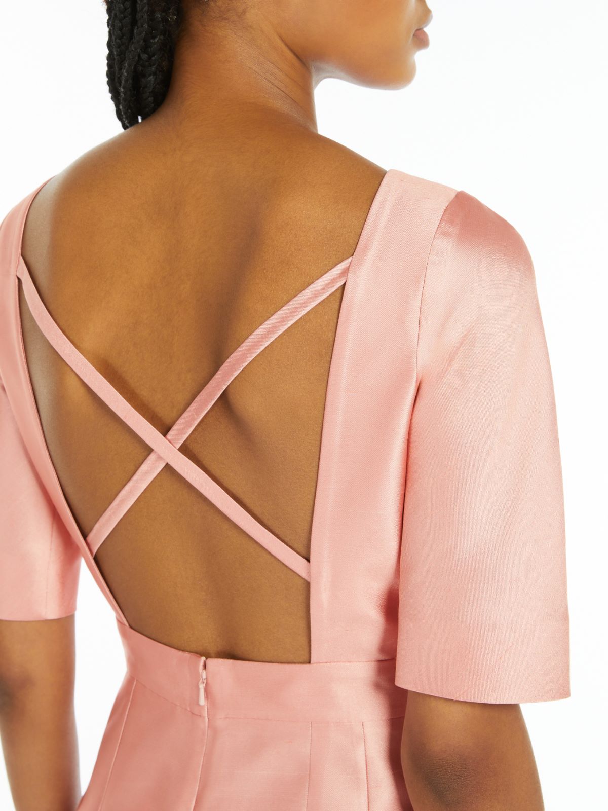 Silk blend shantung jumpsuit