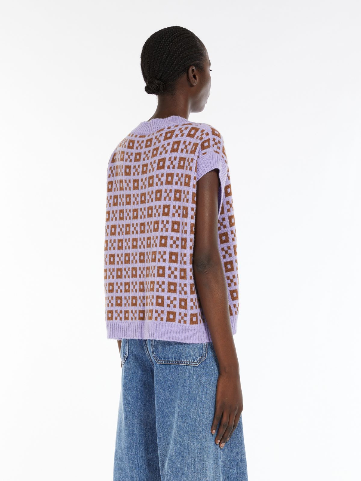 Jacquard alpaca and wool gilet