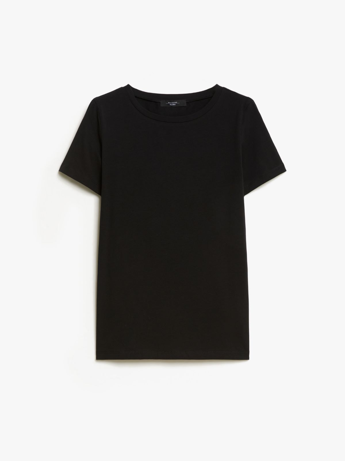 Stretch cotton basic T-shirt