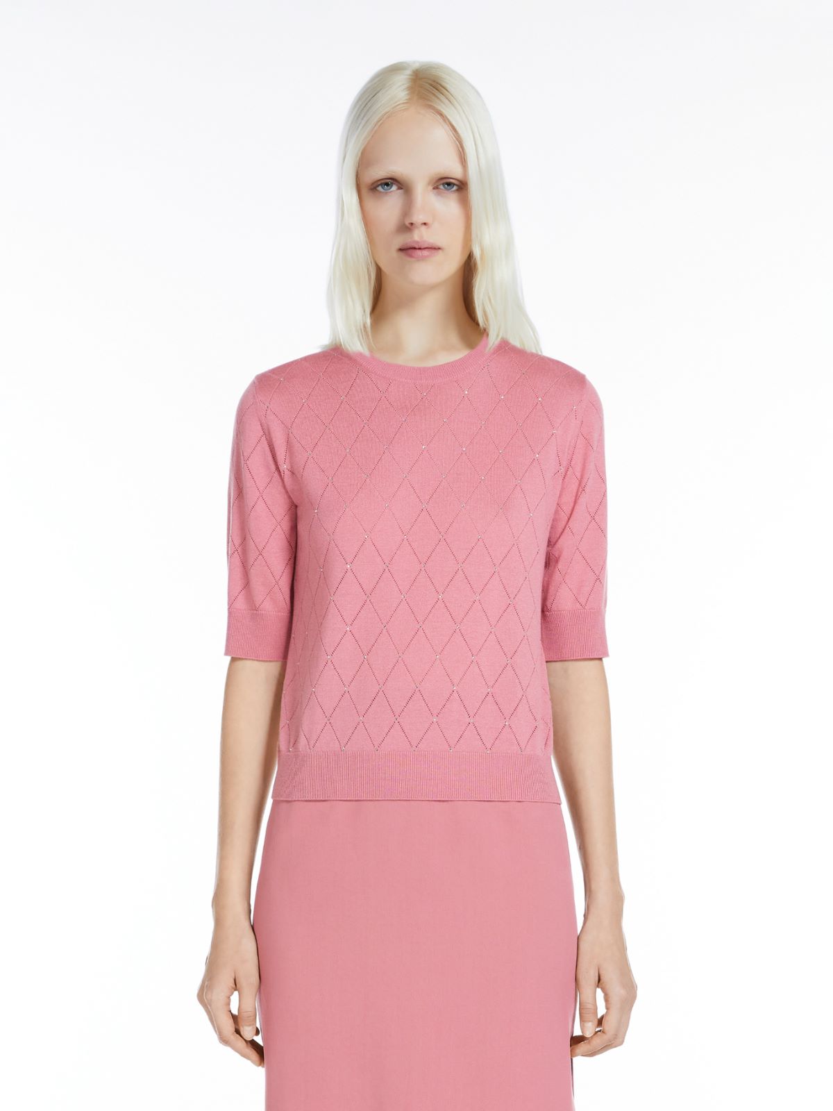 Silk and wool Argyle jumper