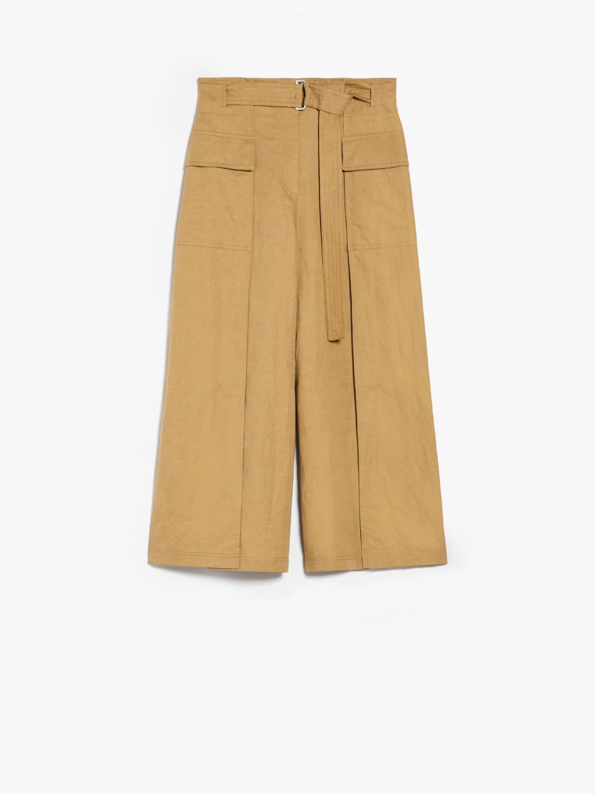 Cotton and linen basketweave trousers