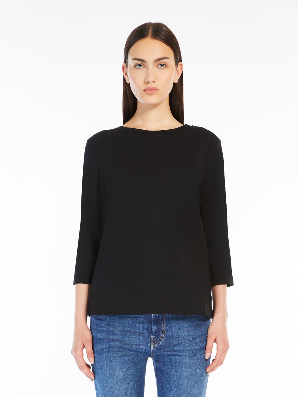 Jersey boat-neck T-shirt