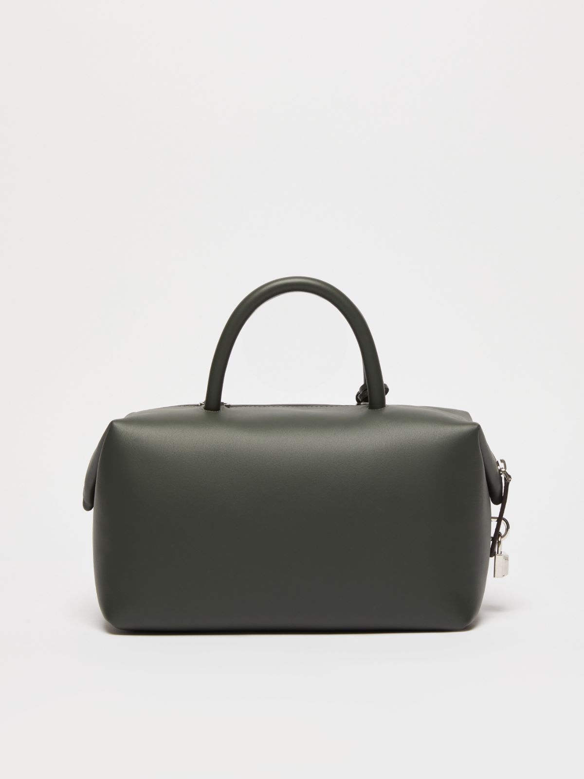 Shiny leather satchel bag