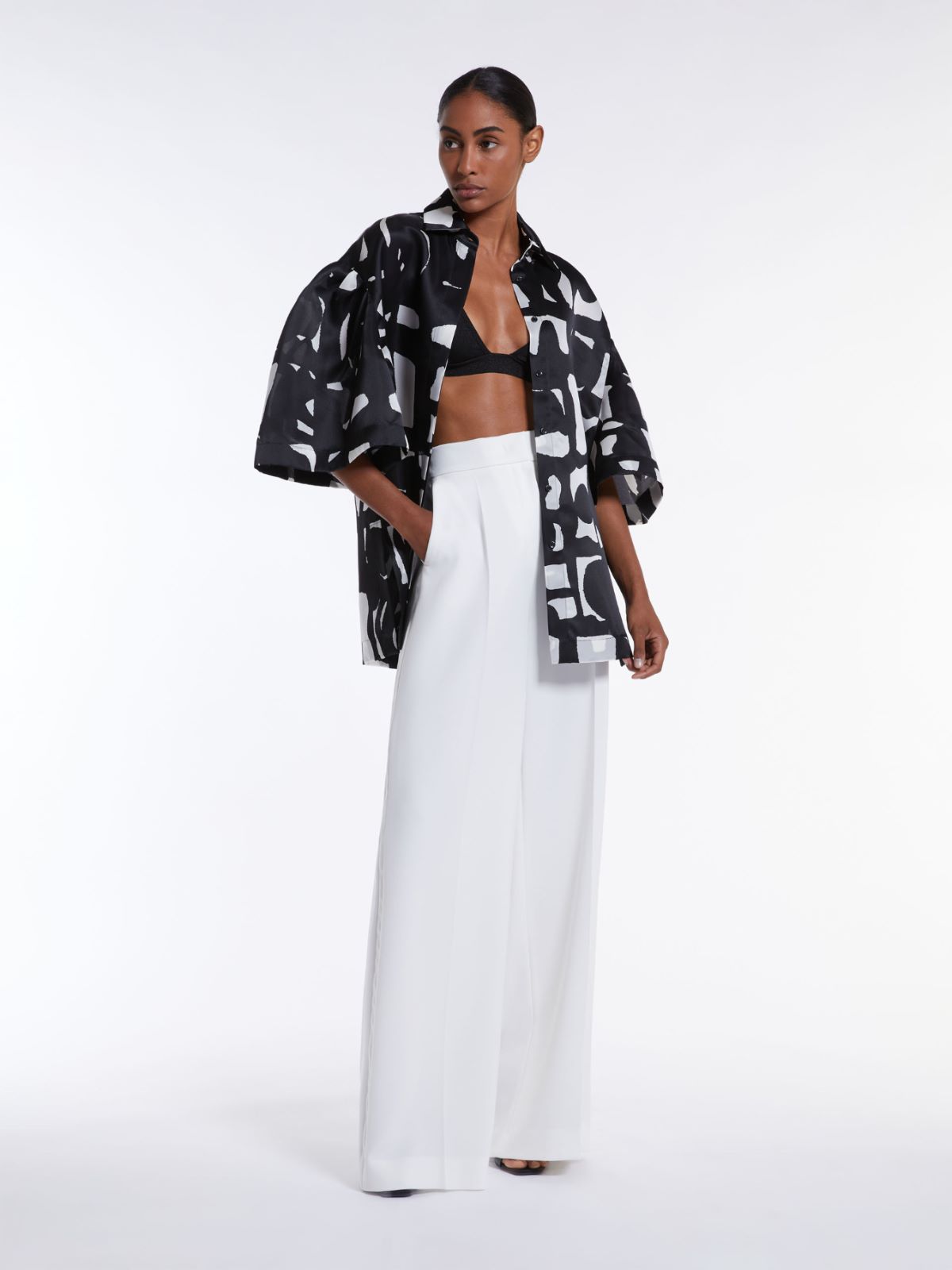 Printed organza shirt