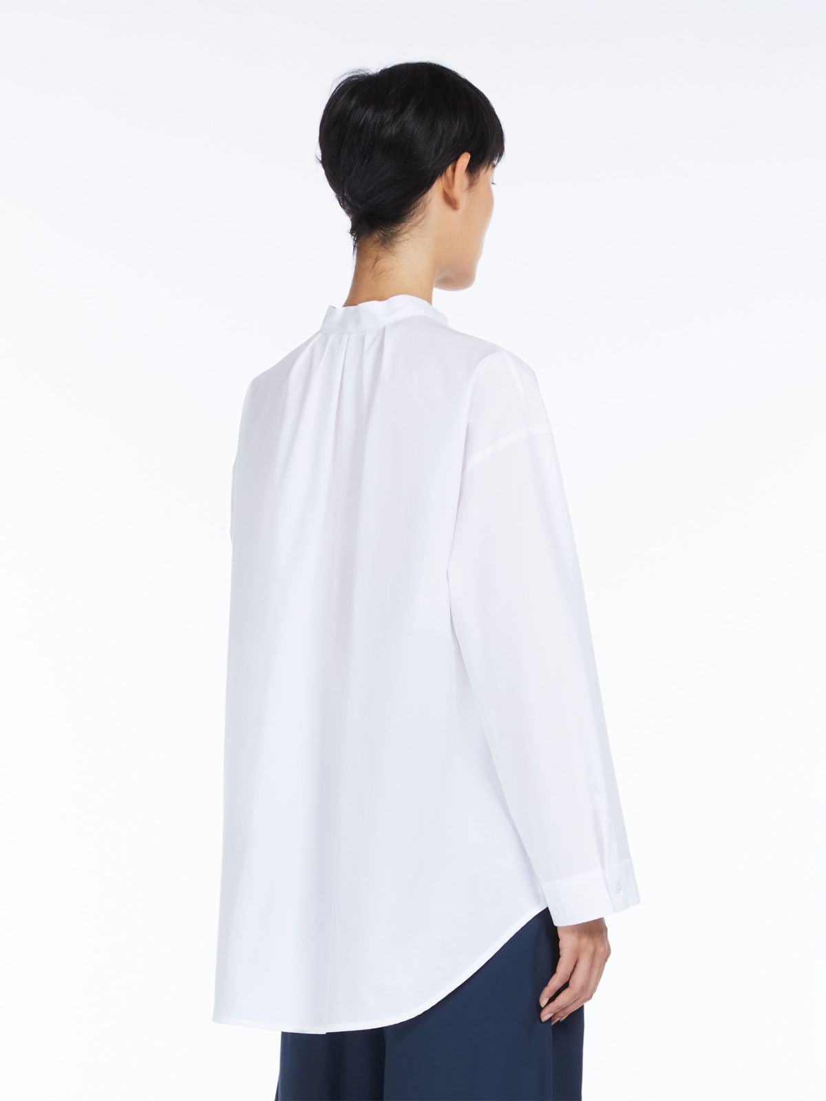 Tie-detail poplin shirt