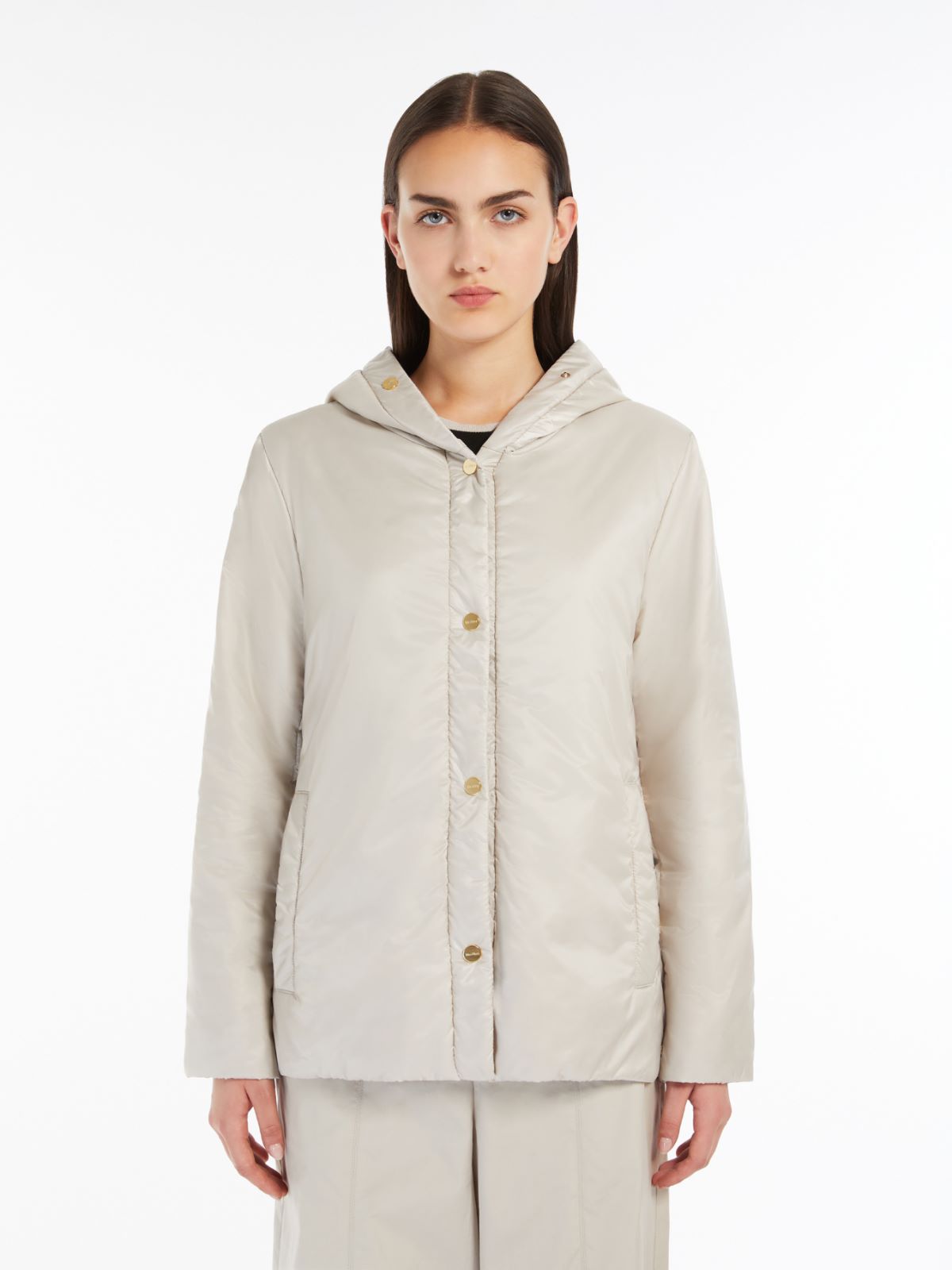 Technical canvas cropped sweatshirt