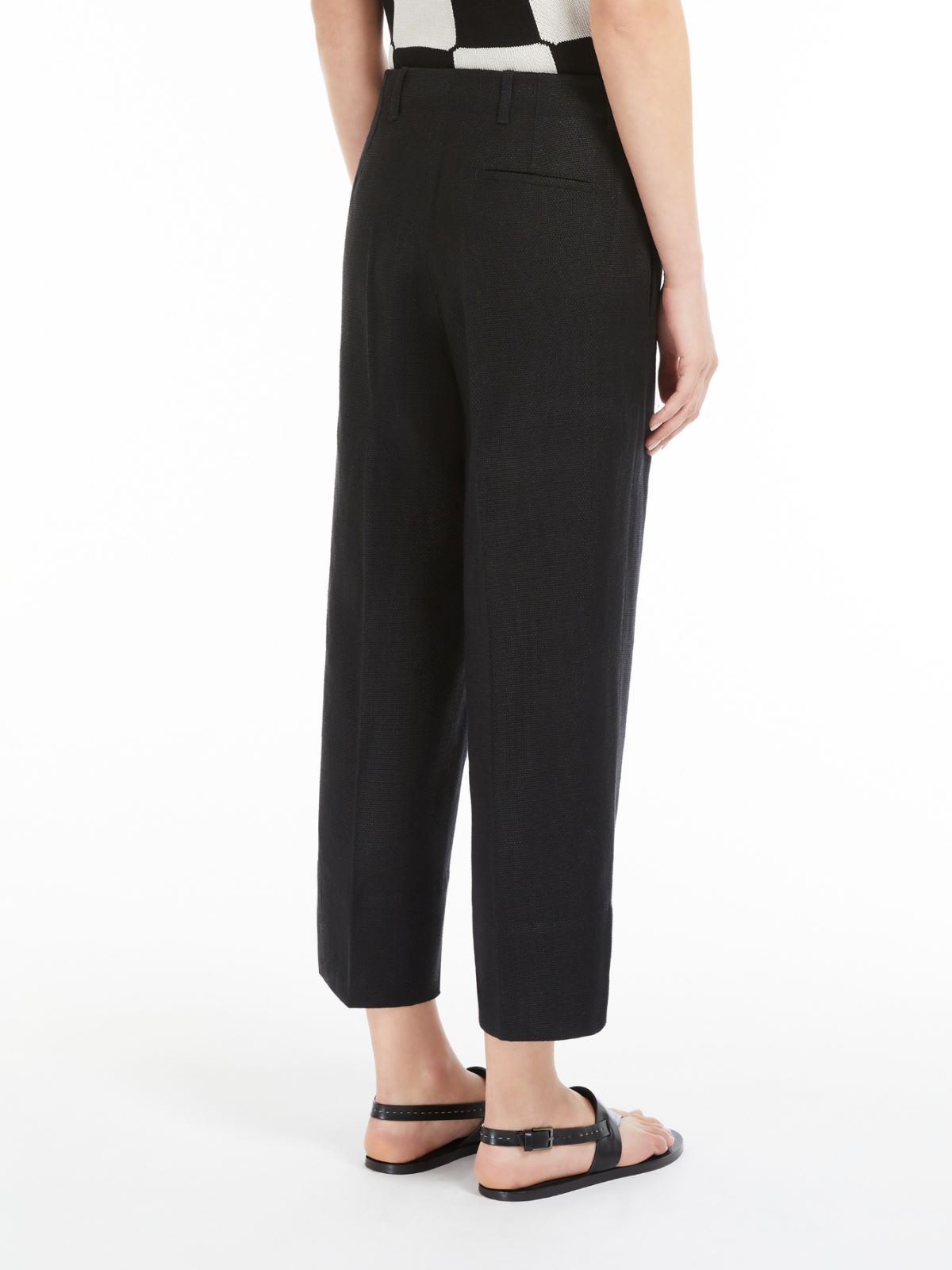 Straight-fit linen and cotton trousers