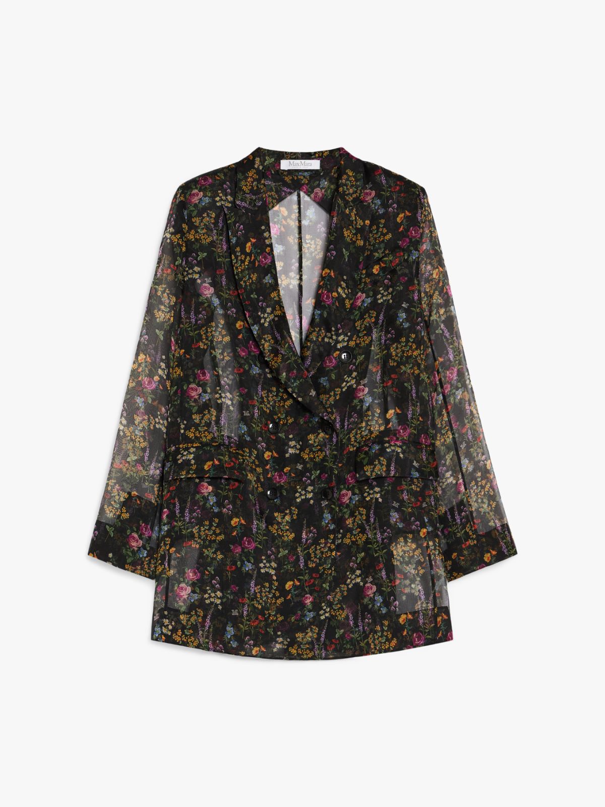 Floral silk organza blazer