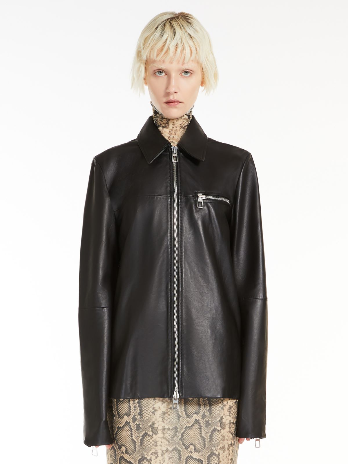 Short Nappa leather jacket