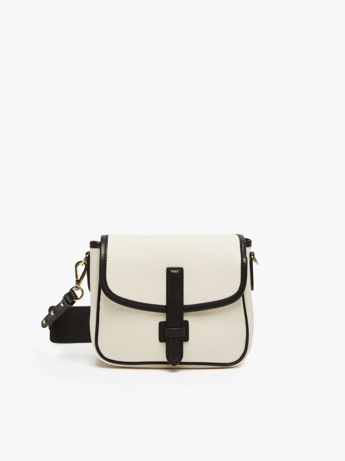Canvas and leather shoulder bag