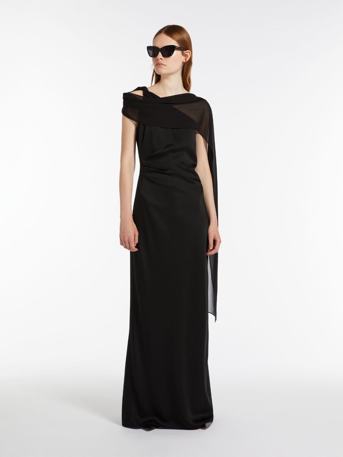 Envers satin one-shoulder dress