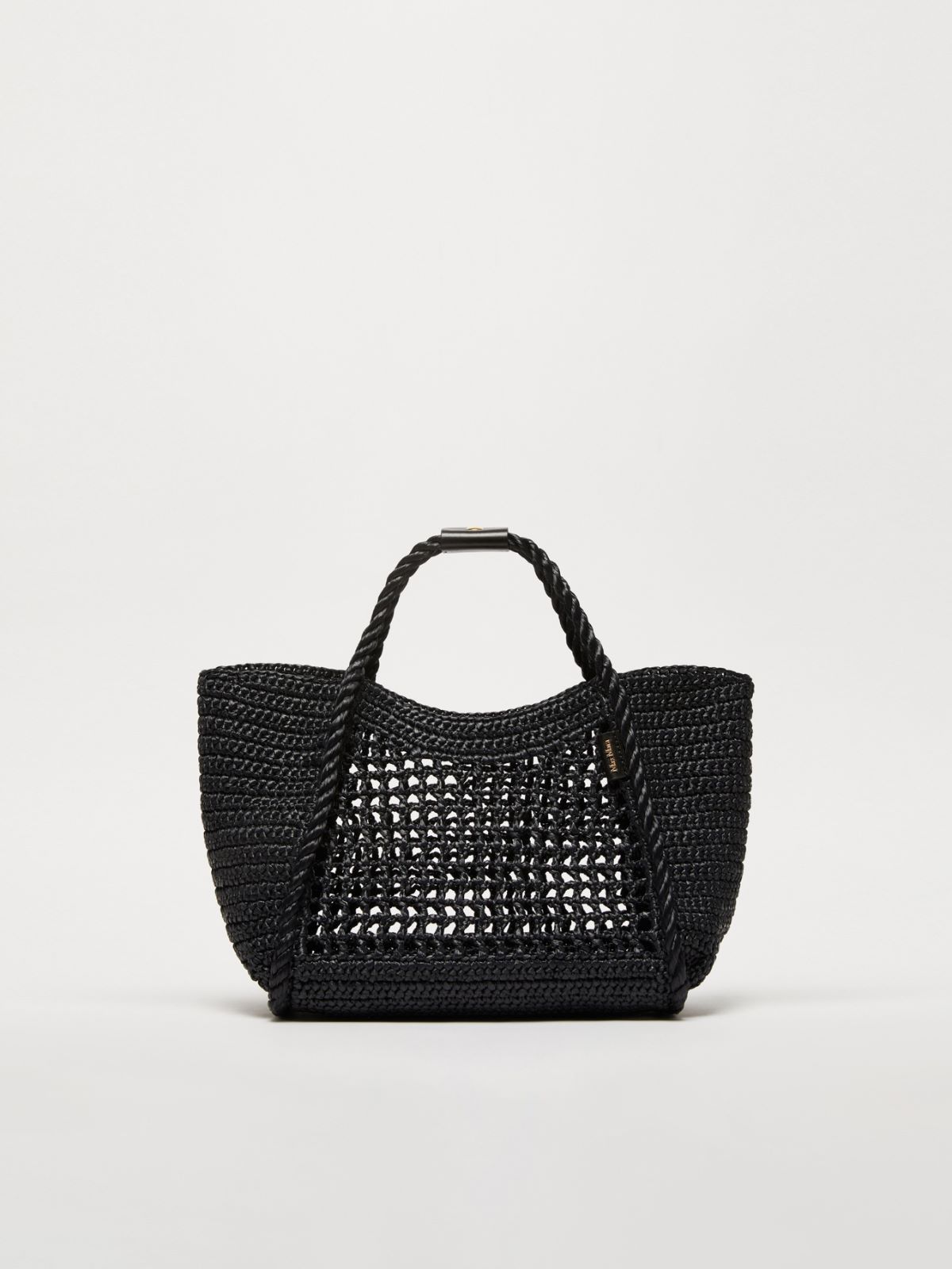 Raffia-effect small Marine bag