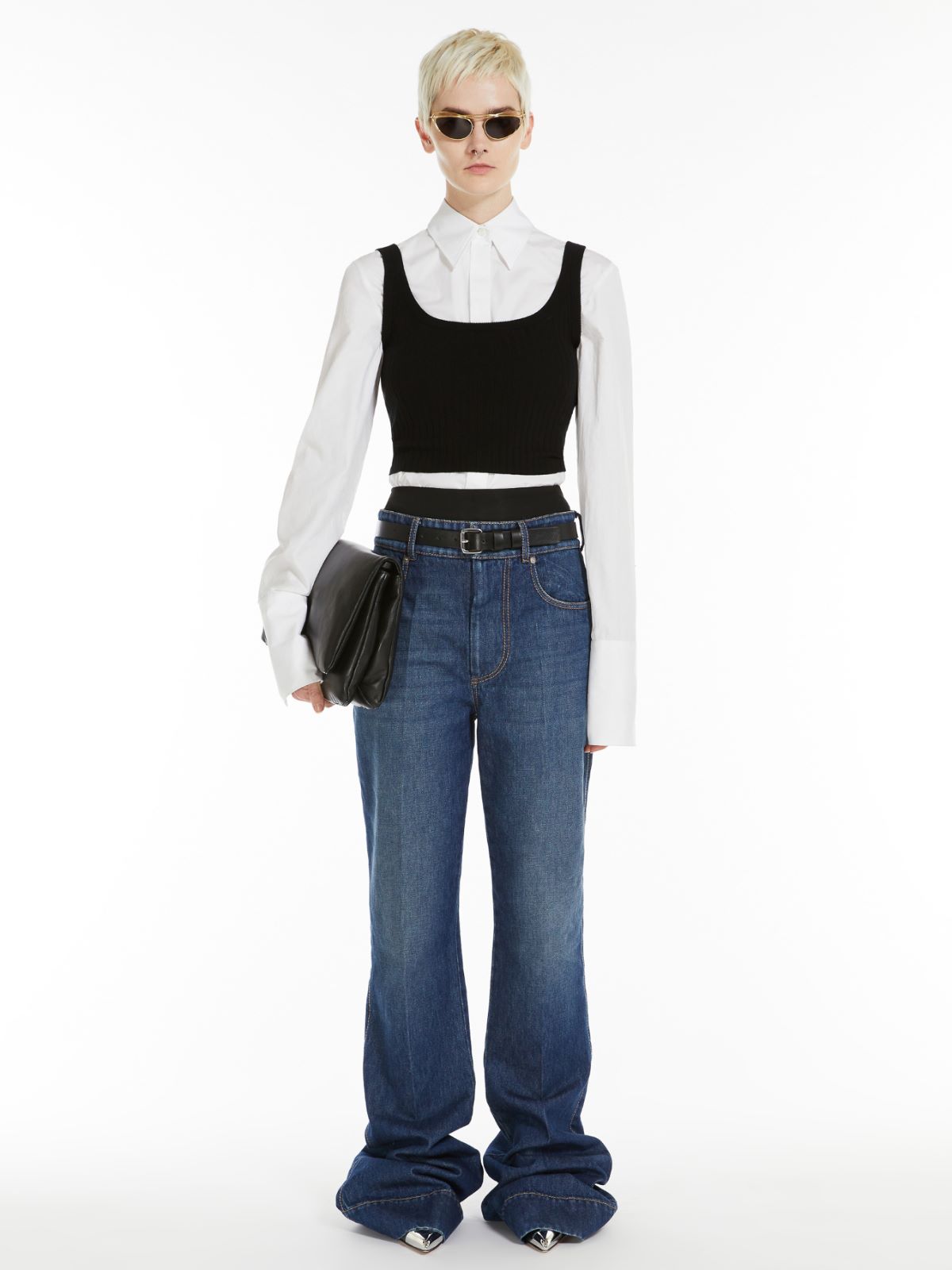 Crop stretch viscose vest top