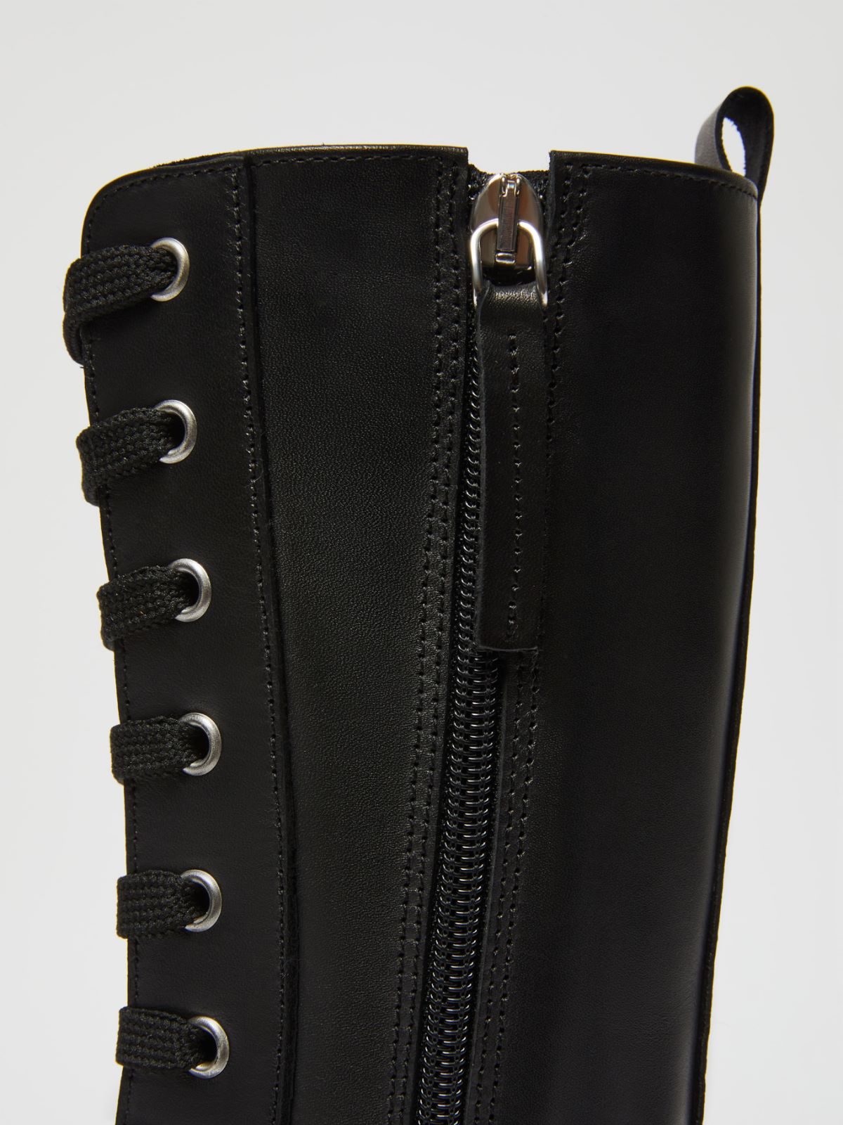 Leather lace-up combat boots