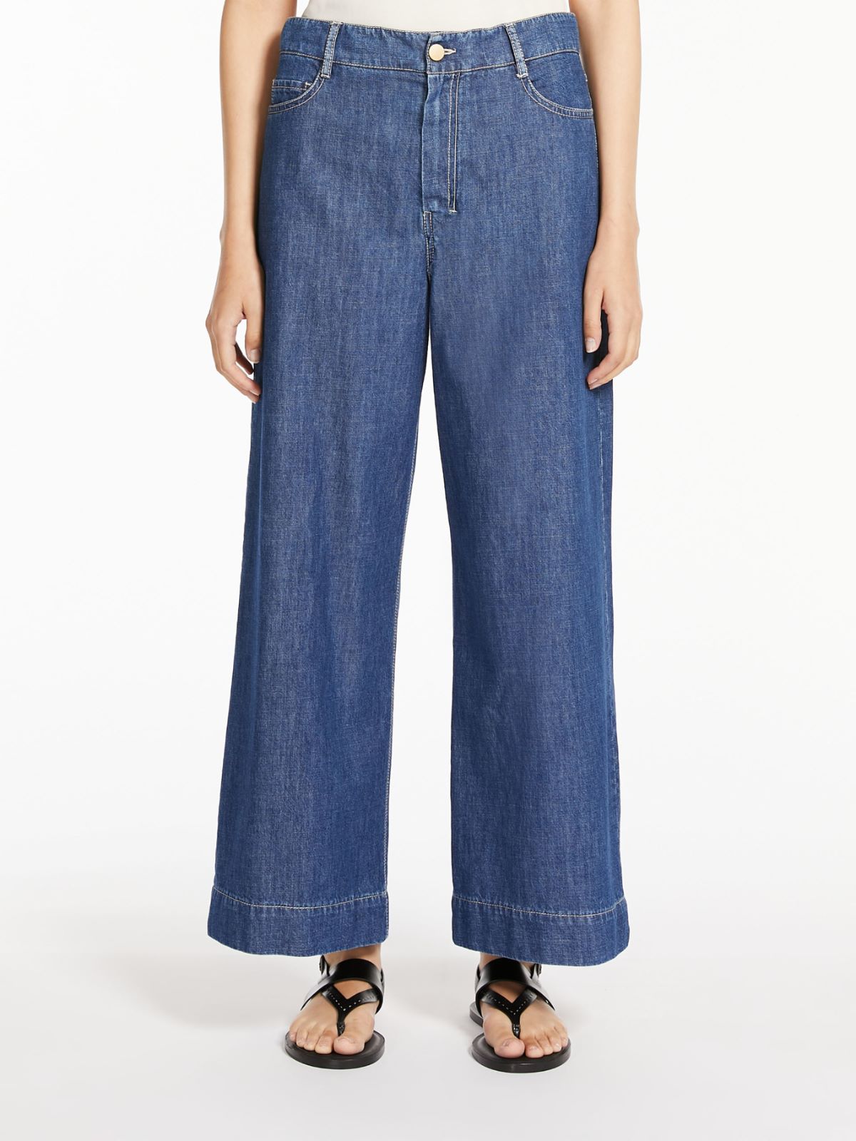 Straight denim trousers