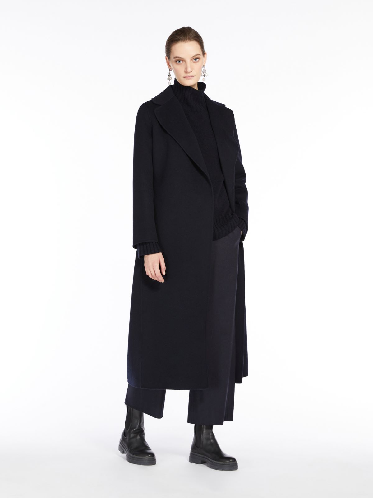 Wool coat with belt