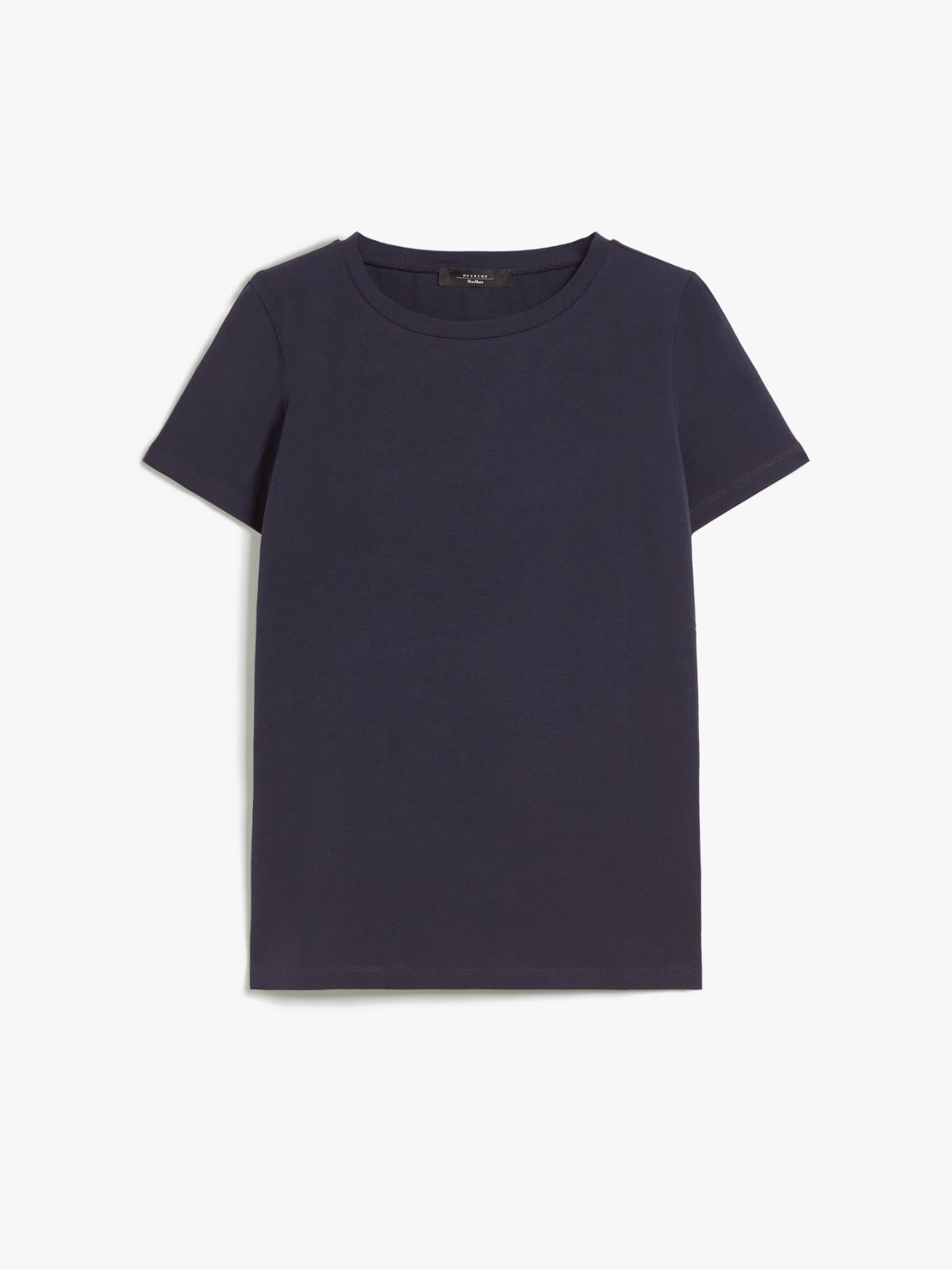 Stretch cotton basic T-shirt