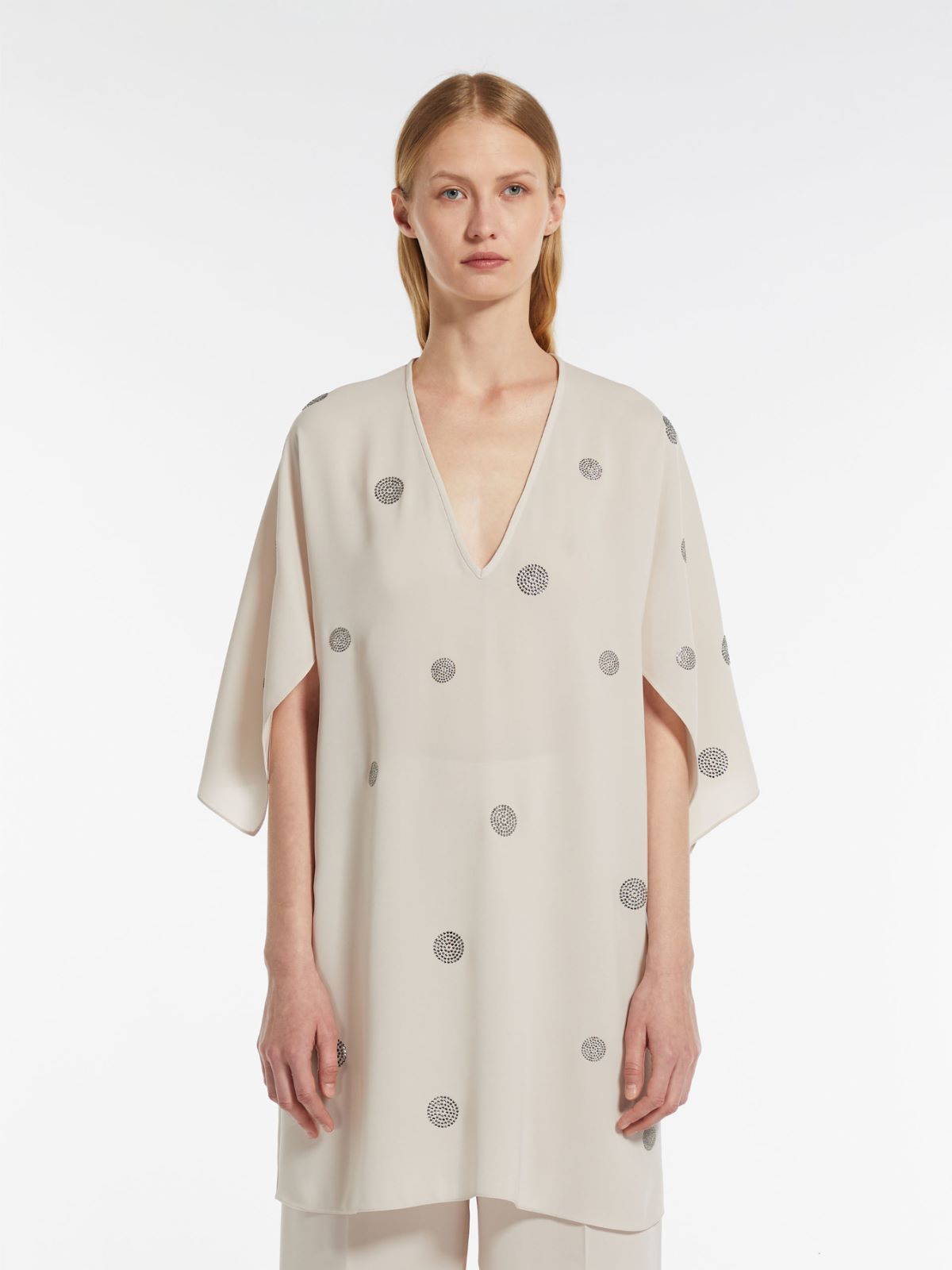 Embroidered cady blouse