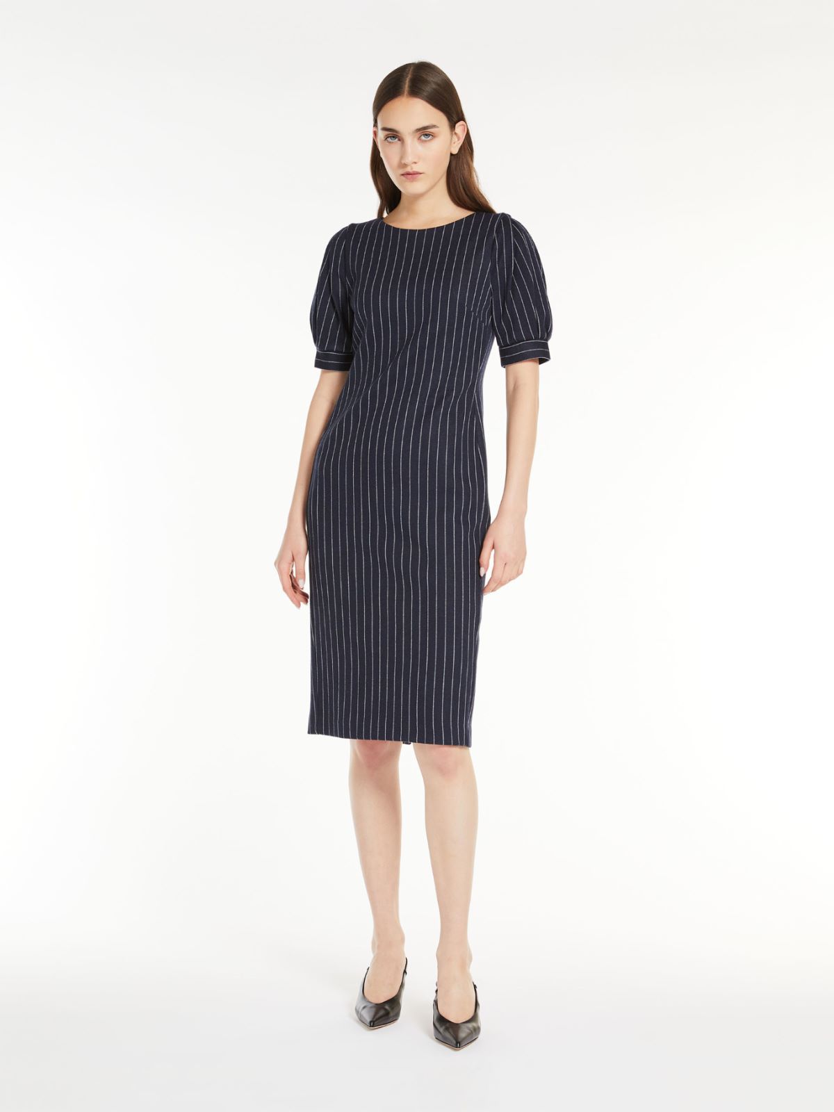 Cotton, cashmere and silk midi dress