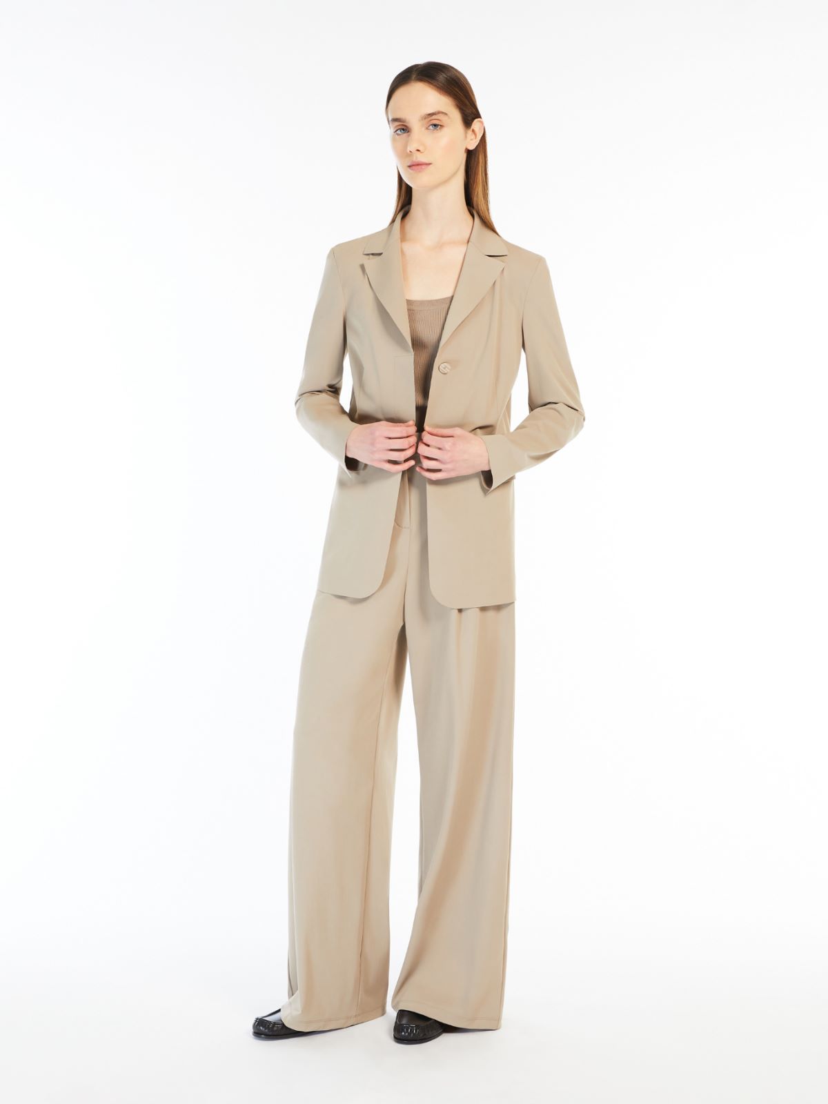 Single-breasted technical jersey blazer