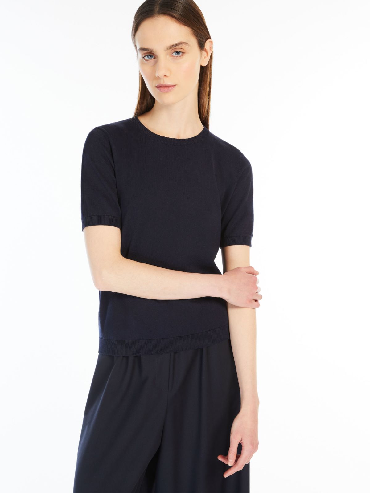 Silk and cotton yarn sweater