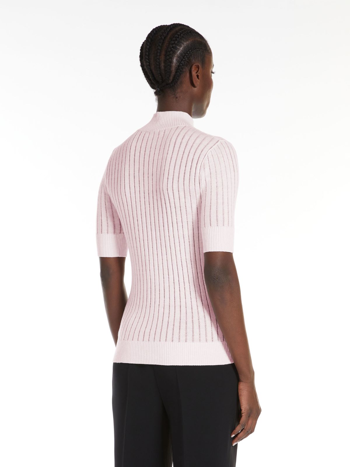 Wool and silk polo neck sweater