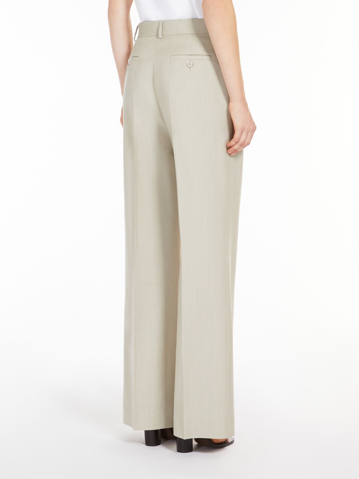 Wool, silk and mohair wide-leg trousers