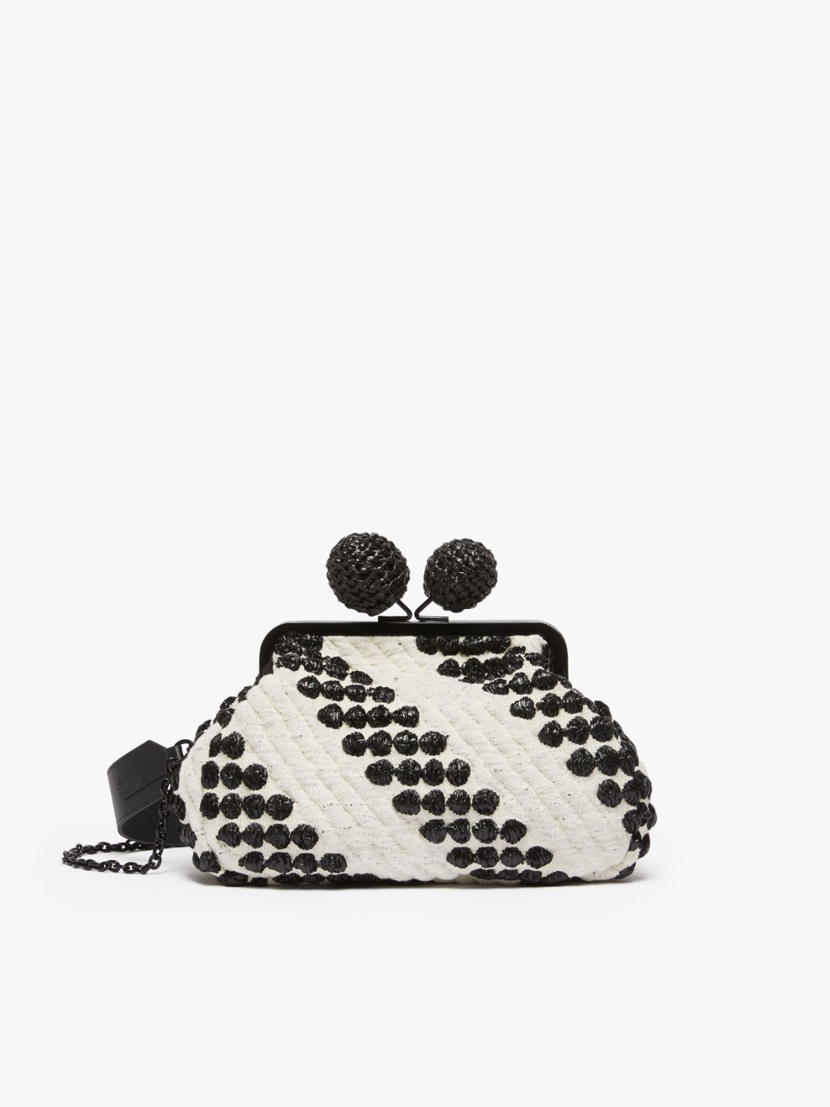 Medium jacquard and raffia Pasticcino Bag