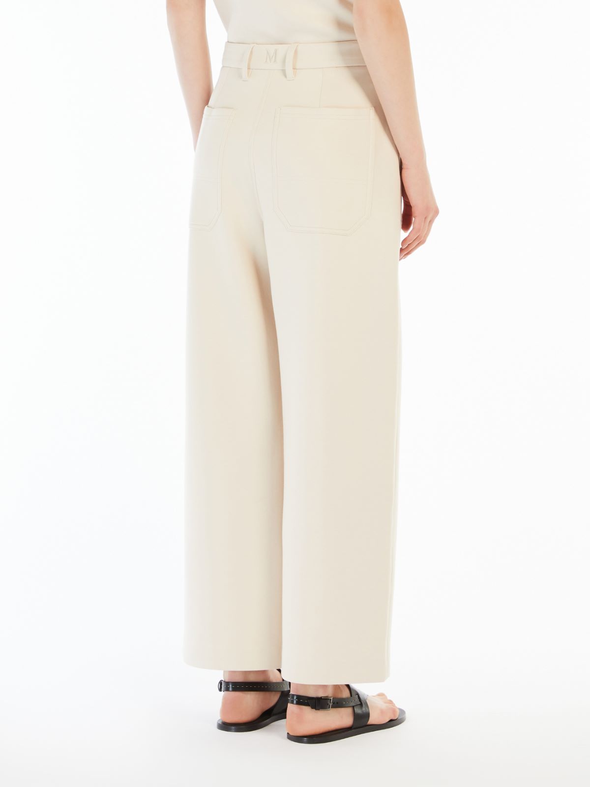 Straight-fit scuba jersey trousers
