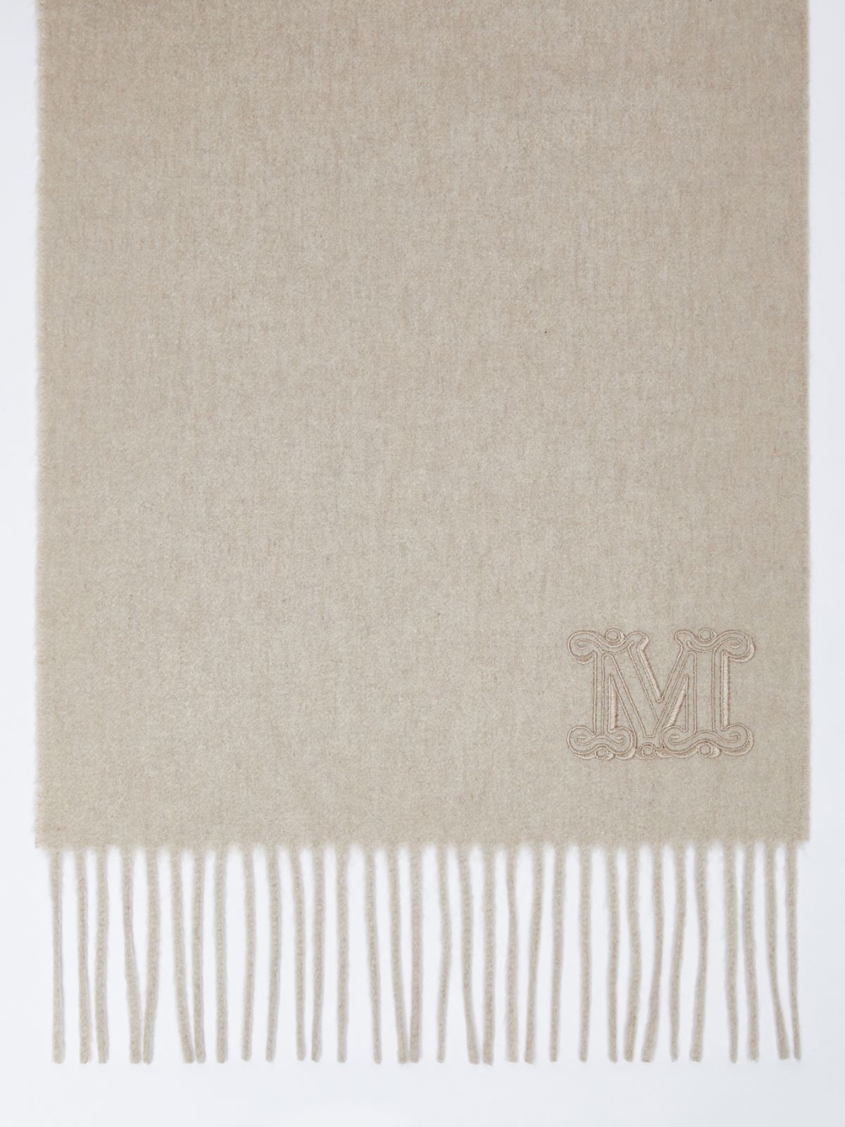 Cashmere stole with monogram embroidery