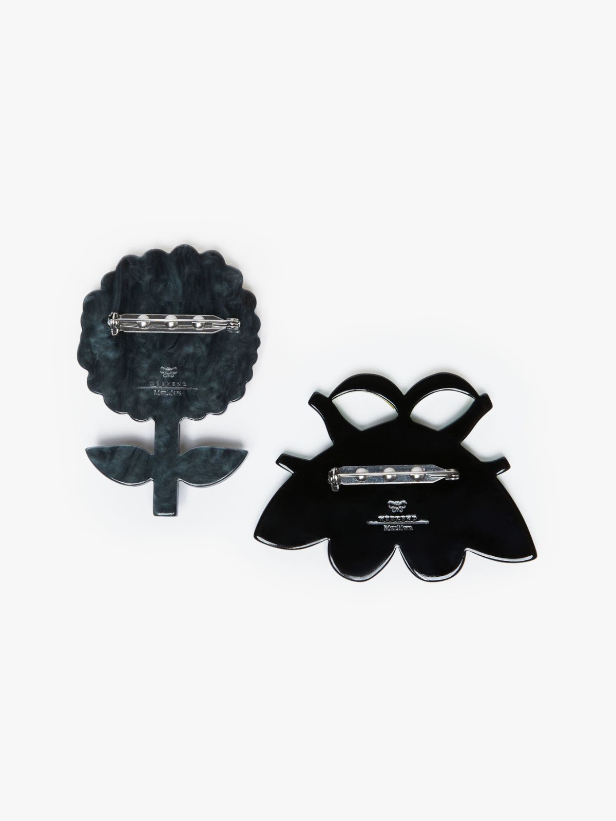 Set of 2 resin brooches